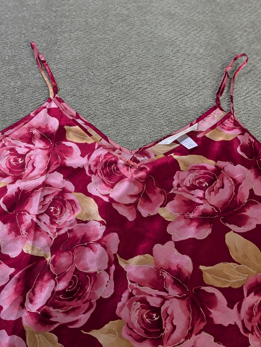 Cacique Lane Bryant Pink Satin Floral Slip Nightgown – Size 22/24 (Plus Size) - Picture 5 of 10